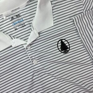 Adidas Polo Shirt Mens XL  White Striped Short Sleeve Golf Climacool Stripe Logo